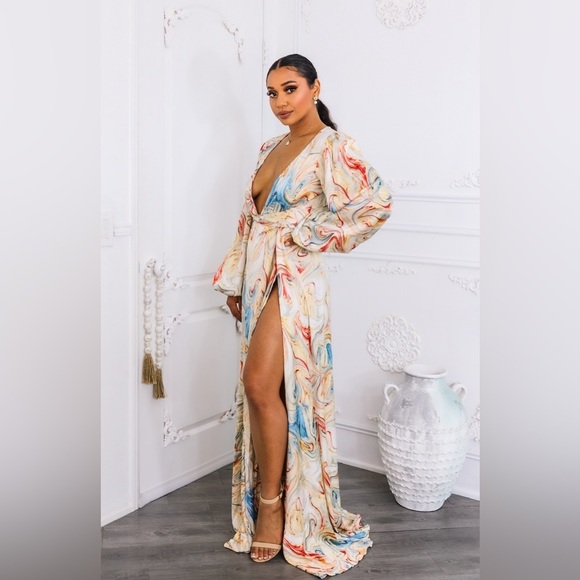 Elegant Multicolor Maxi Dress - Picture 5 of 5